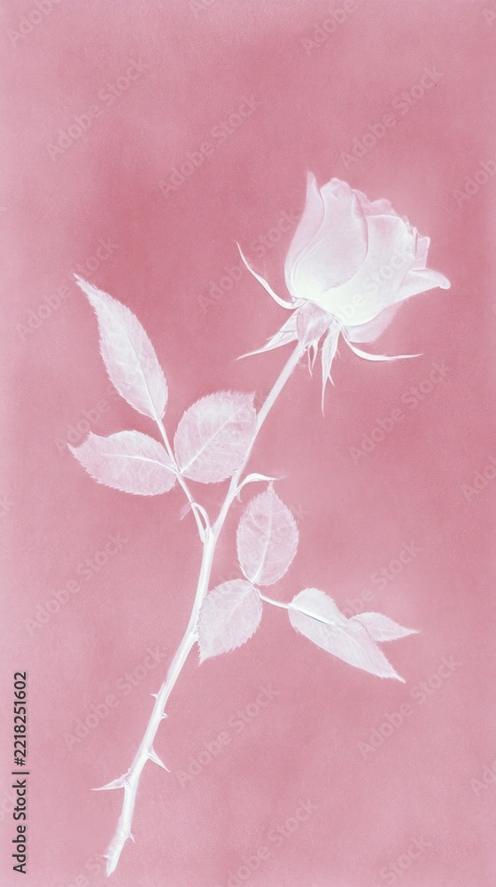 Fototapeta premium Elegant pink rose on soft background, perfect for mobile wallpaper.