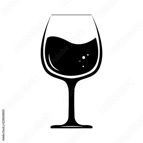 Wine glass flat icon vector minimalist template isolated on white background