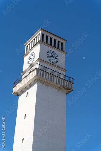 Kosovo Gjakova city center, old tower clock