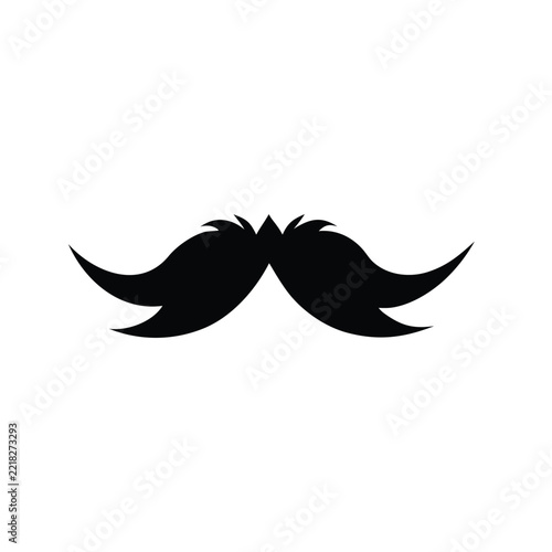 Classic Curled Moustache Black Silhouette