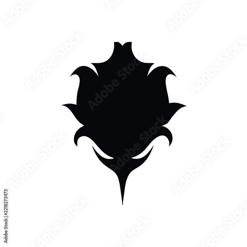 gothic floral ornament black silhouette 