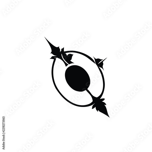 Gothic Eye Symbol with Circular Ornamental Frame
