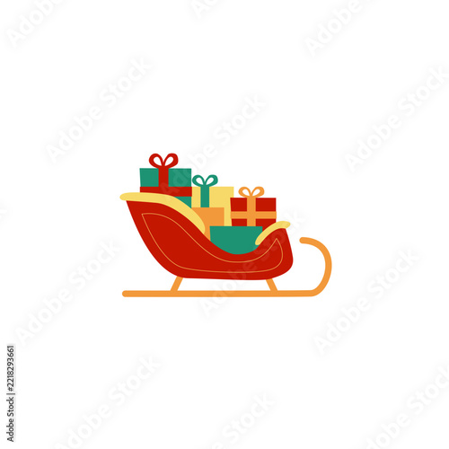 Creative Santa Claus Sleigh With Gifts Christmas Holiday Illustration Vector Illustration