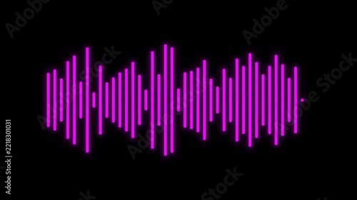 Glowing purple audio waveform animation moving on a black background