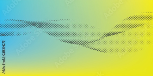 Abstract Halftone Gradient Wave Background With Blue Yellow Green Dotted Modern Design Backdrop