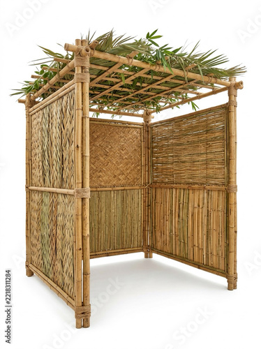 Sukkah Isolated – Traditional Jewish Holiday Shelter, Sukkot Architecture and 3D Design
