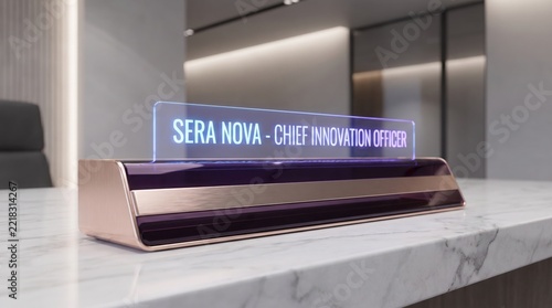 Modern Holographic Nameplate for Chief Innovation Officer.
