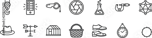 Industrial and scientific outline icons