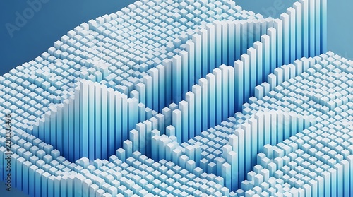Data visualization graph showing financial statistics on a blue background.