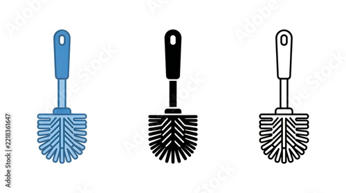Three bottle brushes with different bristle styles
