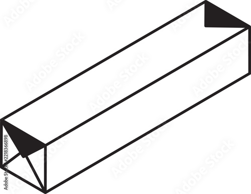 Sturdy rectangular cardboard box design featuring durable packaging structure for shipping commercial goods and retail supplies.