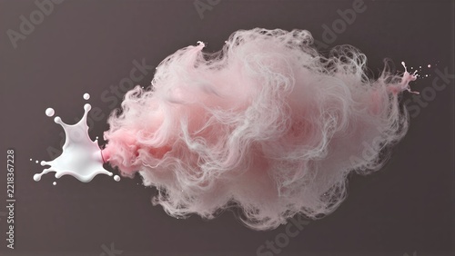 Soft pink cotton candy swirls, sweetly suspended on a stick against blurred green backdrop.