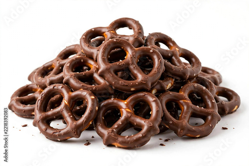 Pile of chocolate covered pretzel twists