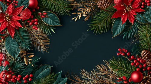 Christmas Greeting Card Design, Festive Holiday Template