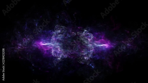 Bright White Cosmic Explosion with Purple Blue Nebula Smoke in Space