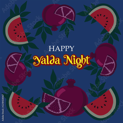 Happy yalda night hand drawing illustration vector
