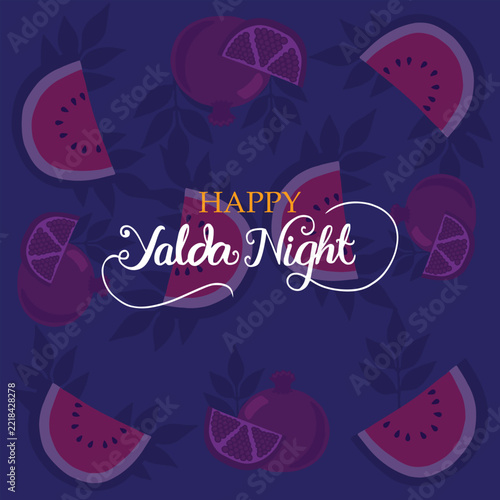 Happy yalda night hand drawing illustration vector