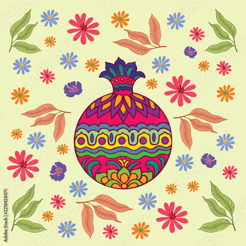Happy yalda night hand drawing illustration vector