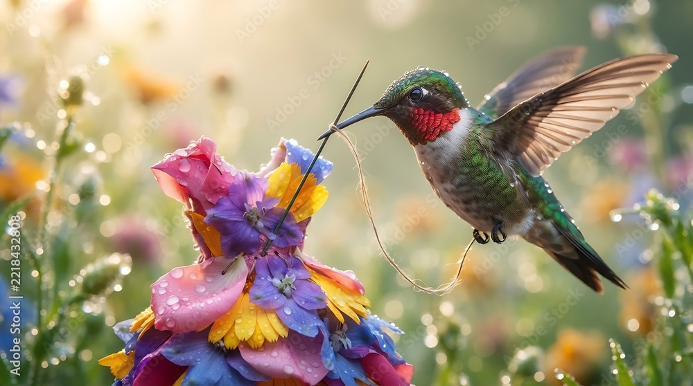 Fototapeta premium hummingbird on flower