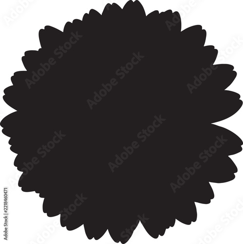 Black silhouette of a flower head