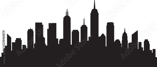 City skyline silhouette with skyscrapers and buildings