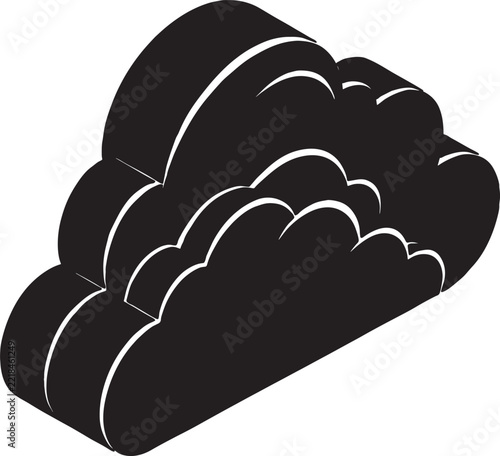 Black silhouette of a cloud icon