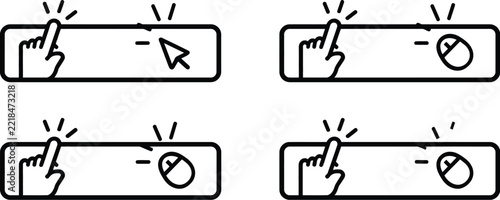 Click icon design showing interaction with a digital user