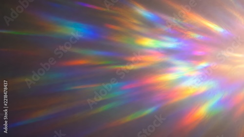 Rainbow Prism Light Leak Flare with Vibrant Crystal Refraction Abstract Background
