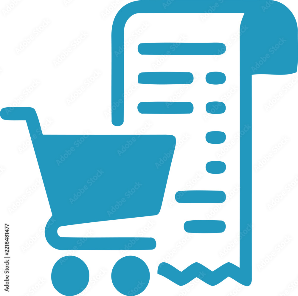 Obraz premium Online Shopping Cart and Receipt Payment Icon Set 