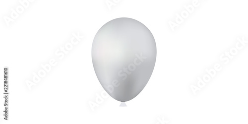 3D glossy white balloon isolated for party decoration