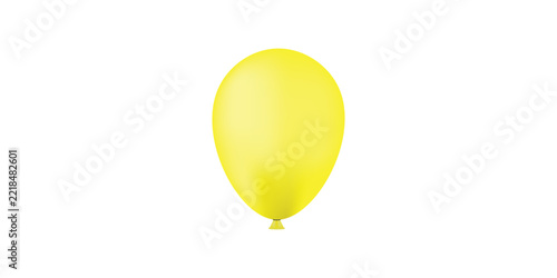3D glossy yellow balloon isolated for party decoration