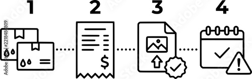 Process Workflow Icons showing step by step business logistics concept
