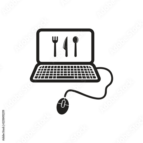 Online Food Ordering Laptop Icon