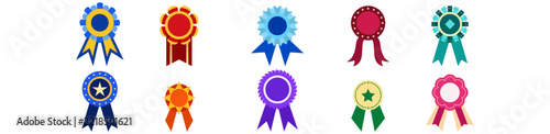 Award Ribbons and Badges Collection for Winner Celebration