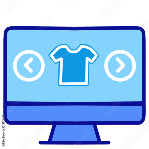 Computer screen with t-shirt icon