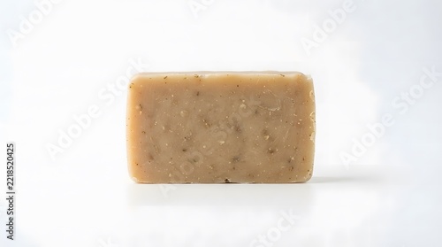 Natural organic exfoliating soap bar with herbal ingredients isolated