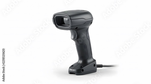 Black handheld barcode scanner for retail checkout and inventory