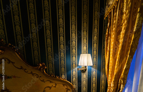 Traditional Venetian interior in golden and blue colors
