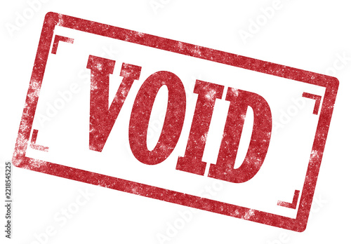 Obraz na plátně Red VOID grunge rubber stamp with corner marks isolated on transparent backgroun