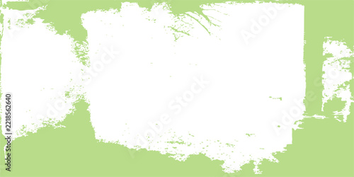 Light green rectangular grunge frame with distressed edges, isolated on a transparent background