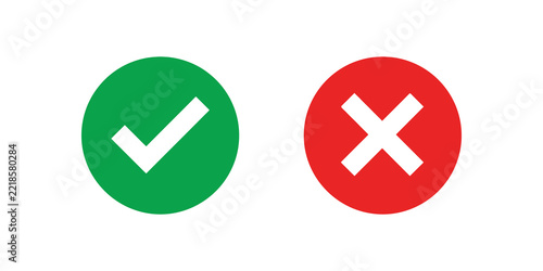 Green check mark and red cross symbols for yes and no options