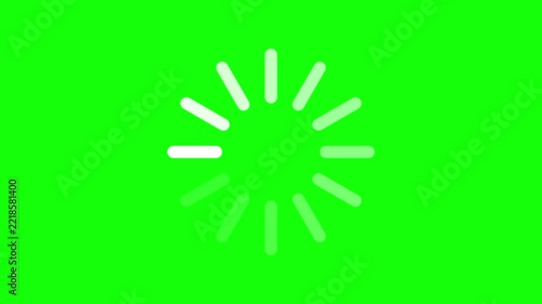 Rotating Circular Loading Progress Icon on Green Screen