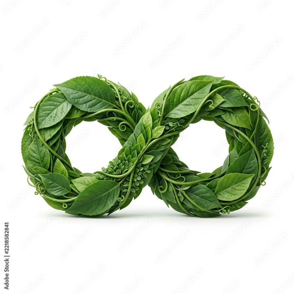 Fototapeta premium Infinity Icon Made With Leaf 