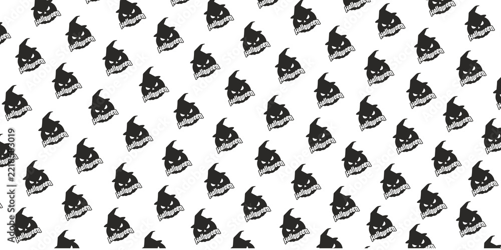 Obraz premium Halloween ghost and pumpkin dark pattern design