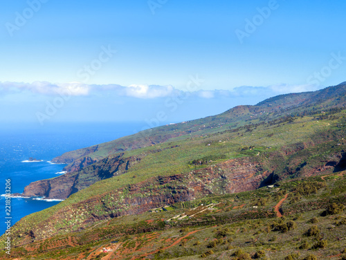 Rugged Volcanic Cliffs and Atlantic Ocean Coastline near Puntagorda (La Palma, Canary Islands, Spain)