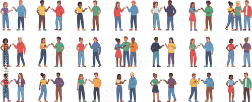 Diverse group of people engaged in conversation and interaction