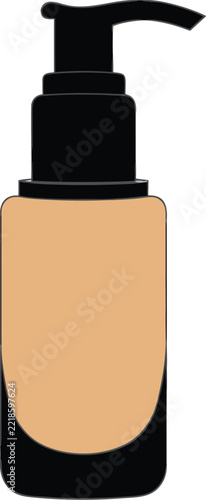 Liquid Foundation Makeup Bottle Vector Illustration