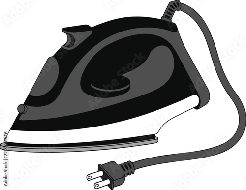 Modern Electric Clothes Iron Vector Illustration