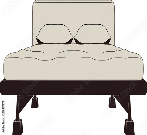 Modern Comfortable Bed Vector Illustration
