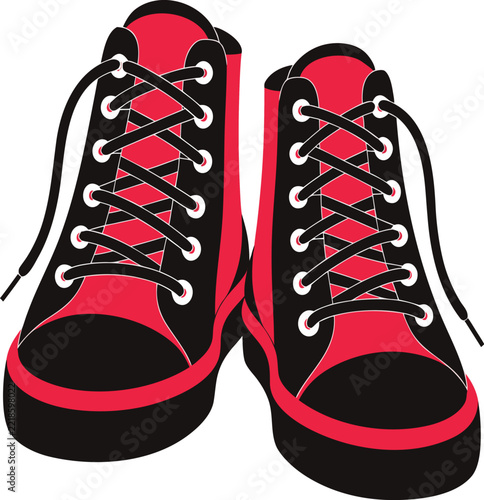 Stylish Women’s Sneakers Vector Illustration